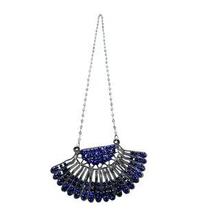 Unique Deco Rhinestone Mesh And Crystal Pendant Necklace (A8586)